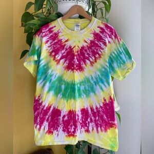 Horizontal Striped Tie-dye T-shirt - Handmade, Never Worn